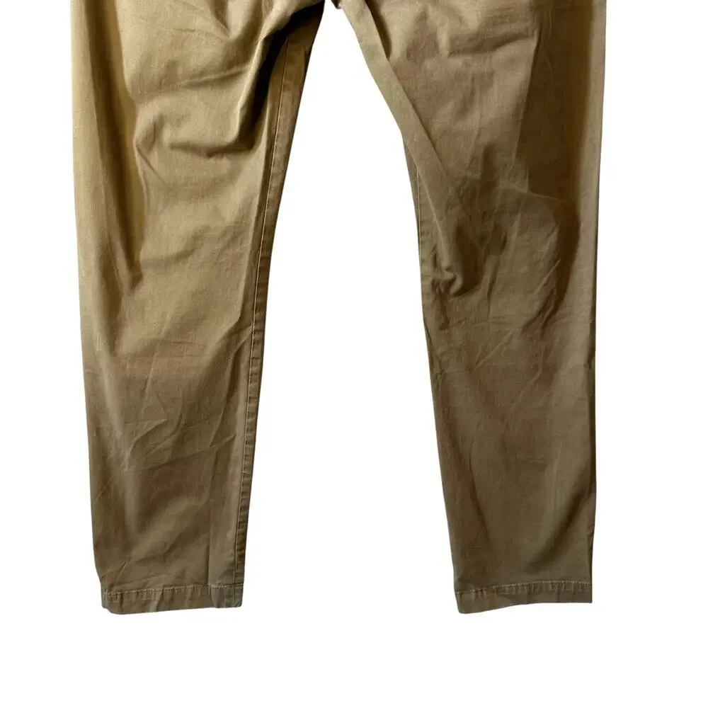 Banana Republic Mens Fulton Skinny Chino Khaki Pants Tan 35x32 Career Office